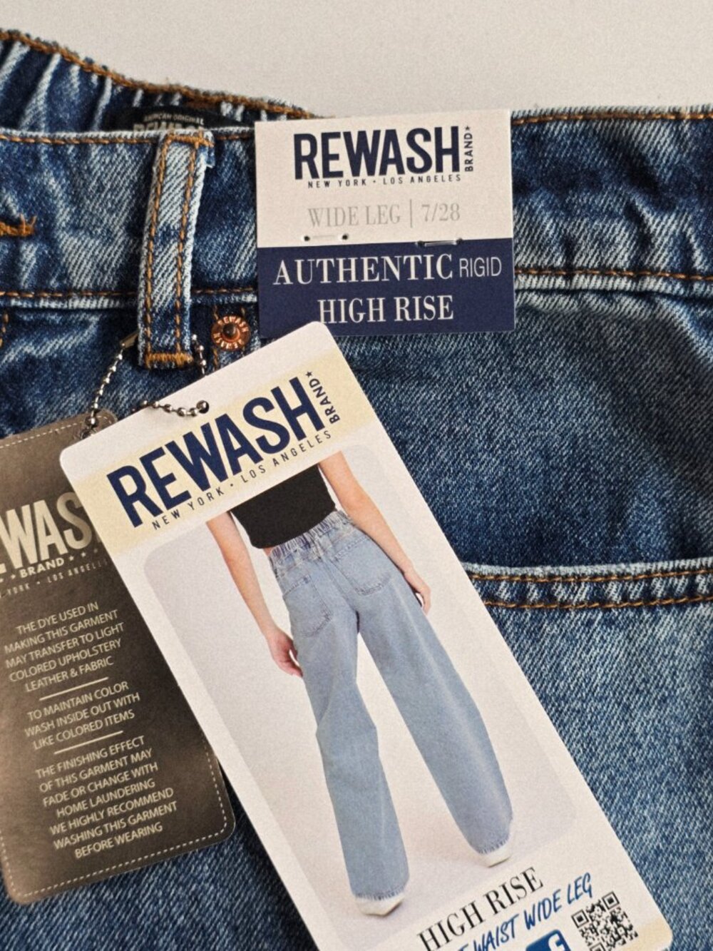 Rewash Wide Leg High Rise Jeans Women 28 Medium Wash NWT - Picture 10 of 10